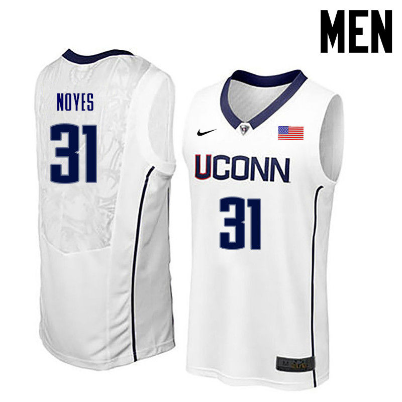 Men Uconn Huskies #31 Mike Noyes College Basketball Jerseys-White